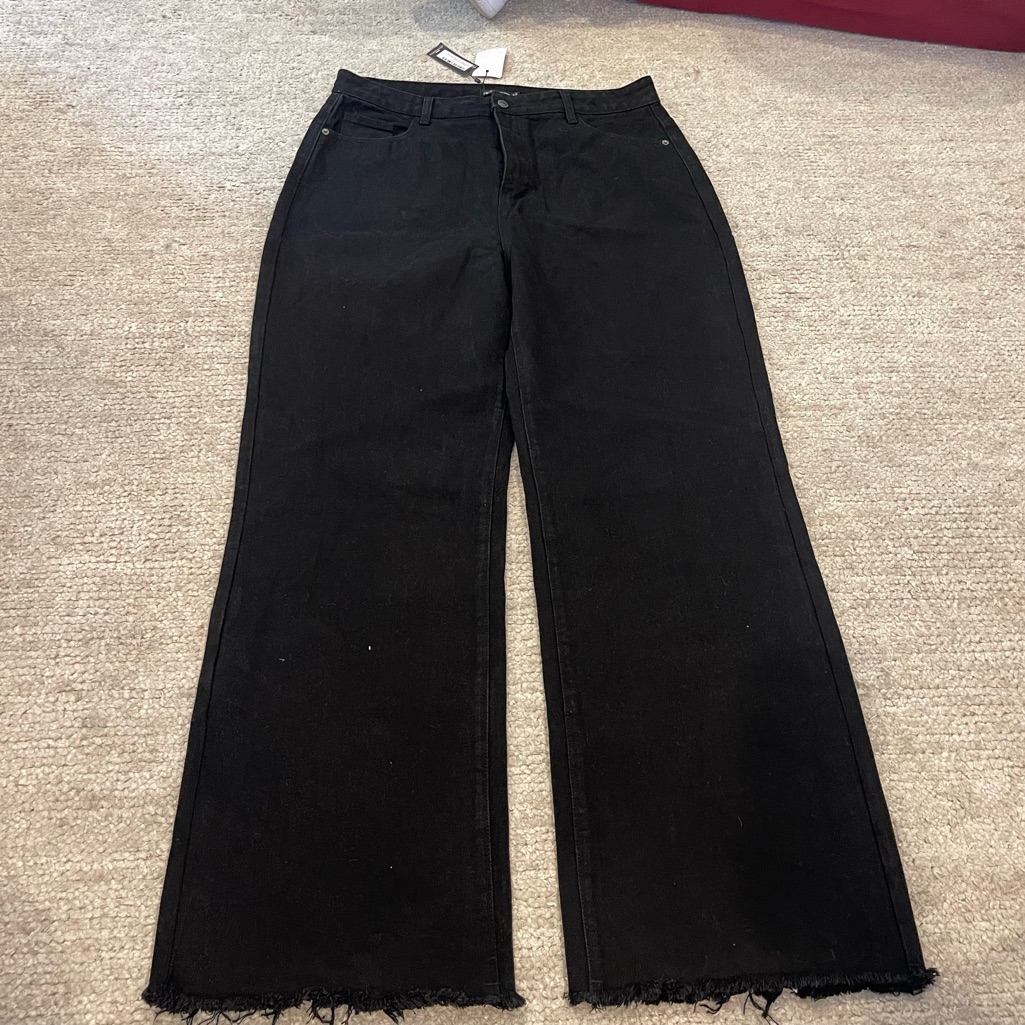 Plt Brand New Black Denim Flare Pant